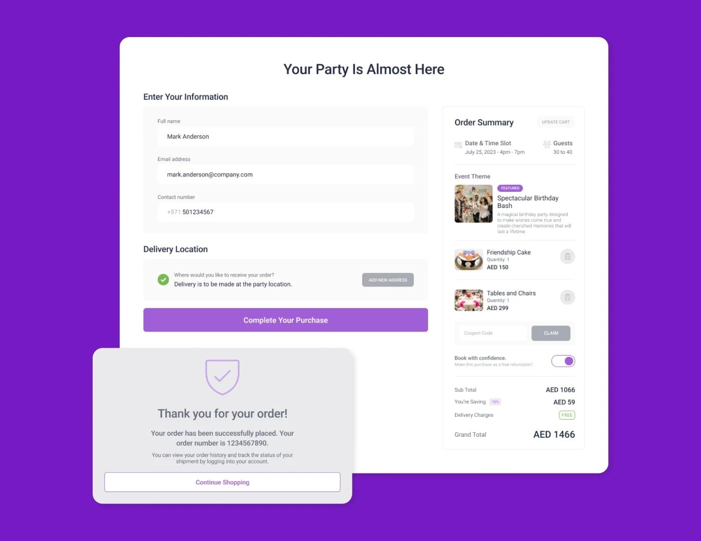 Seamless Celebration Booking Experience - Content Image Bottom